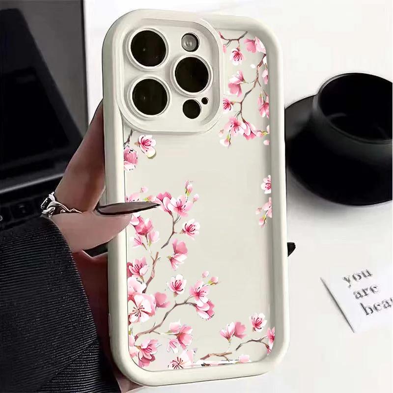 Чехол-накладка с цветком розовой магнолии для Xiaomi Note 14 13 12 11 10 Pro Plus Redmi 15 5G 15C 4G 14C 13C Силиконовый ударопрочный C