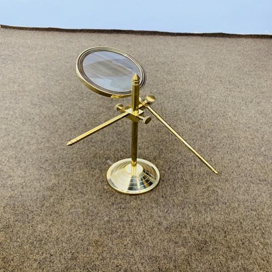 Регулируемая увеличительная настольная линза из латуни и стекла, лупа 7,62 см, офисная декоративная морская лупа