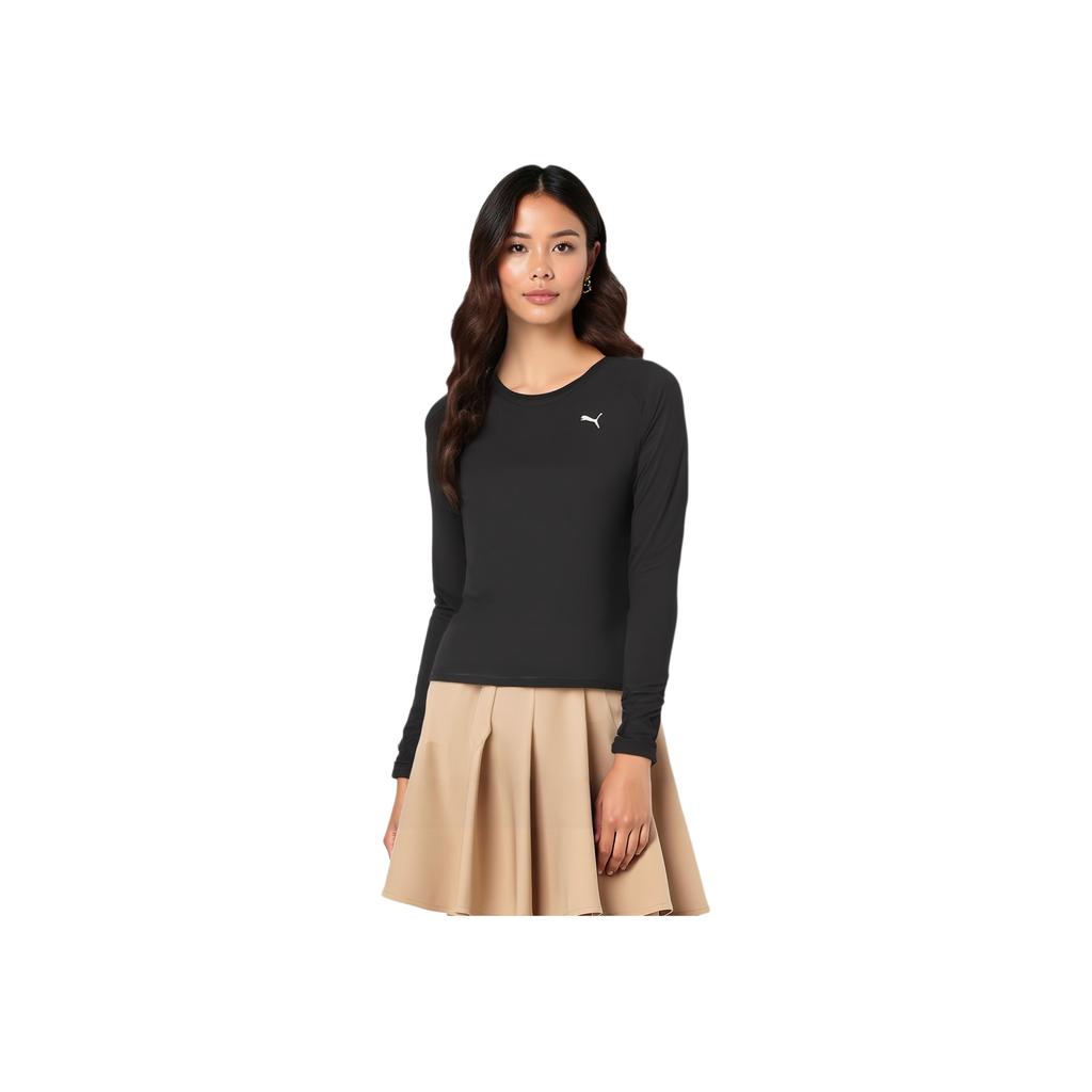 Puma Женский беговой топ с длинным рукавом Cloudspun, черный 524962-01