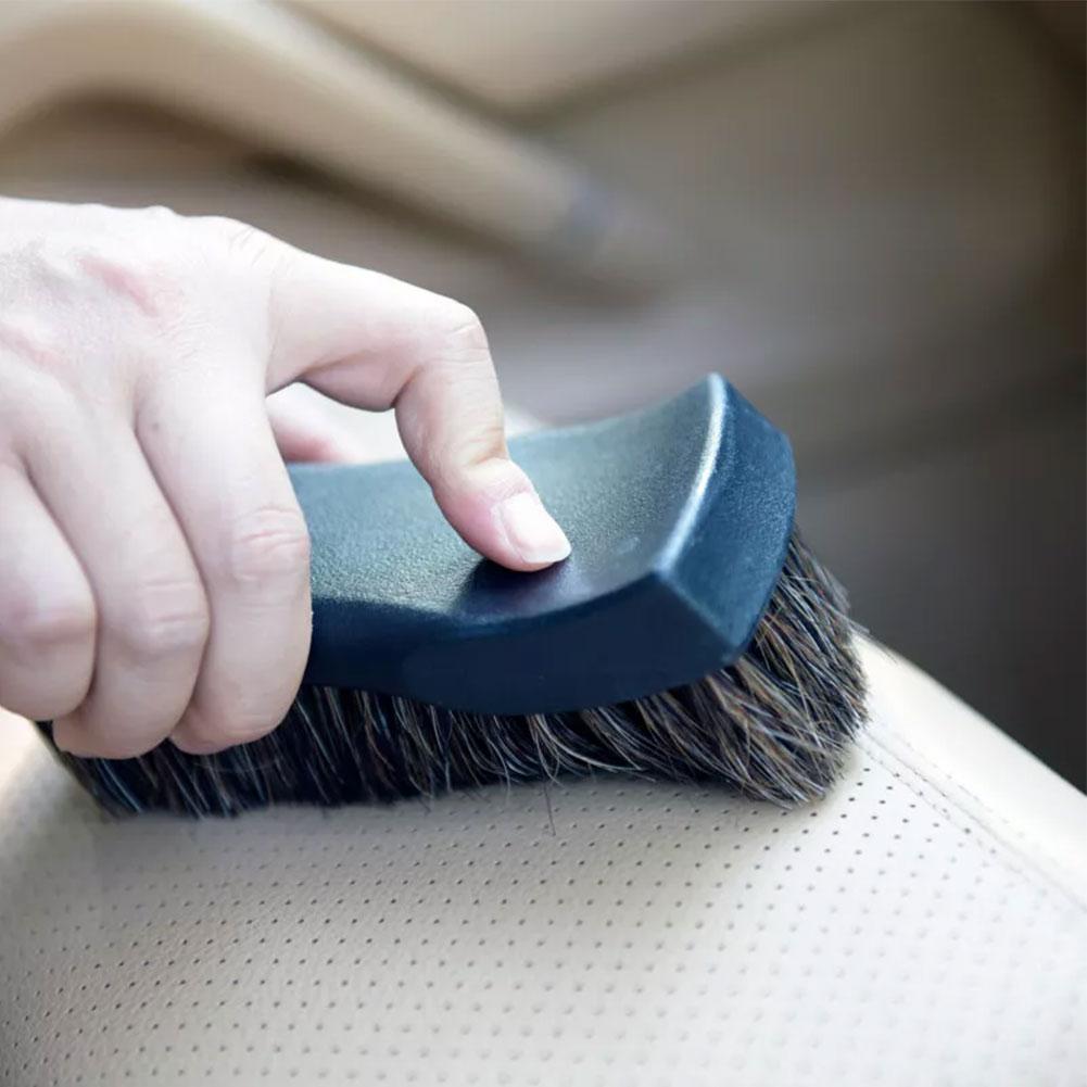 Soft Horsehair Leather Cleaning Brush Genuine Horsehair Detailing Brush Car Interior Detailing Tool For Car Cleaning