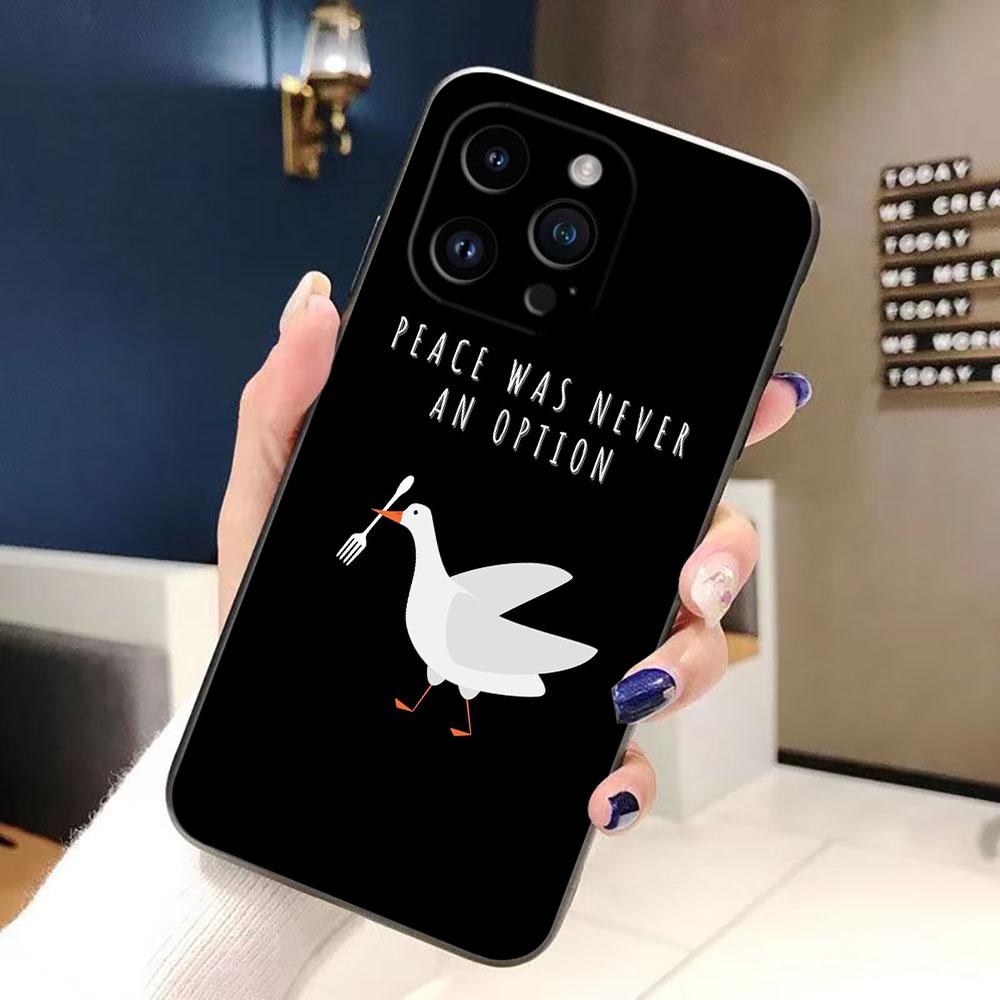 Мультяшная утка гусь Чехол для телефона Для iphone Apple 17 AIR 16E 16 15 14 13 12 11 Pro XR Max 8 7 Plus Чехол из ТПУ Funda Shell Capa