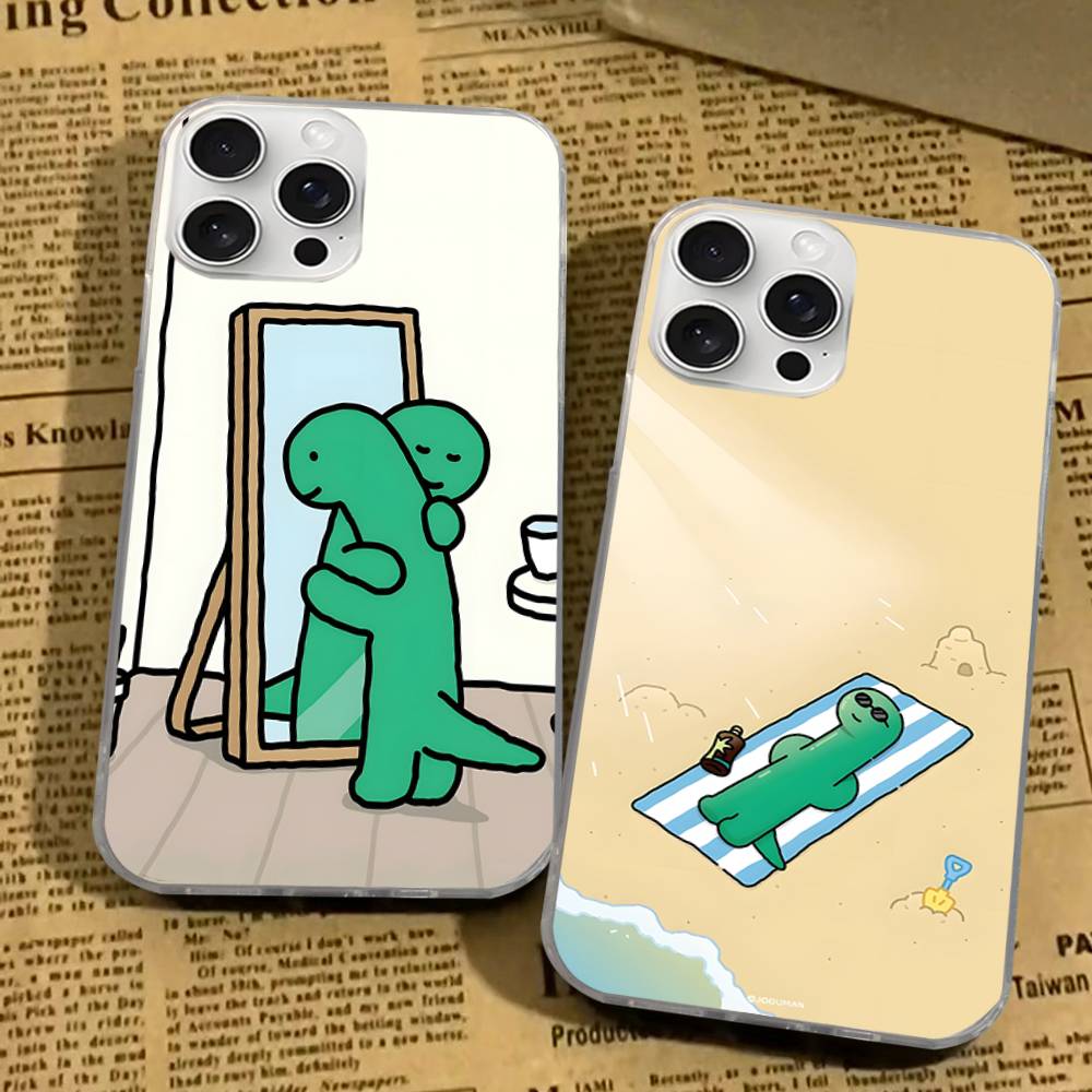 Милый Чехол для Телефона J-Jog-uman-s Динозавры Для iPhone 17 16 15 14 13 12 11 Pro Max Plus Чехол с Водной Рябью Аврора
