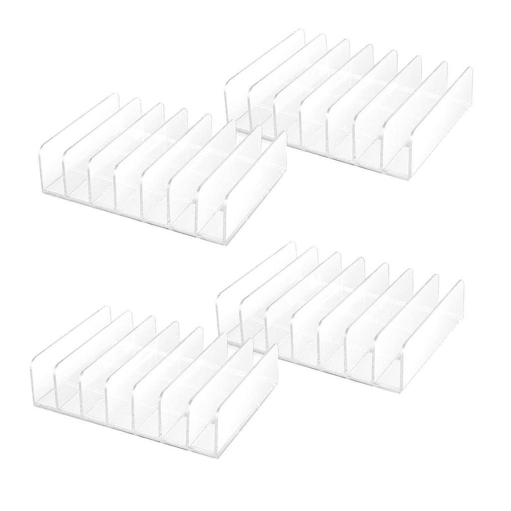 Clear Acrylic CD Organizer Rack 4-Piece Set Space-Saving Storage Solution