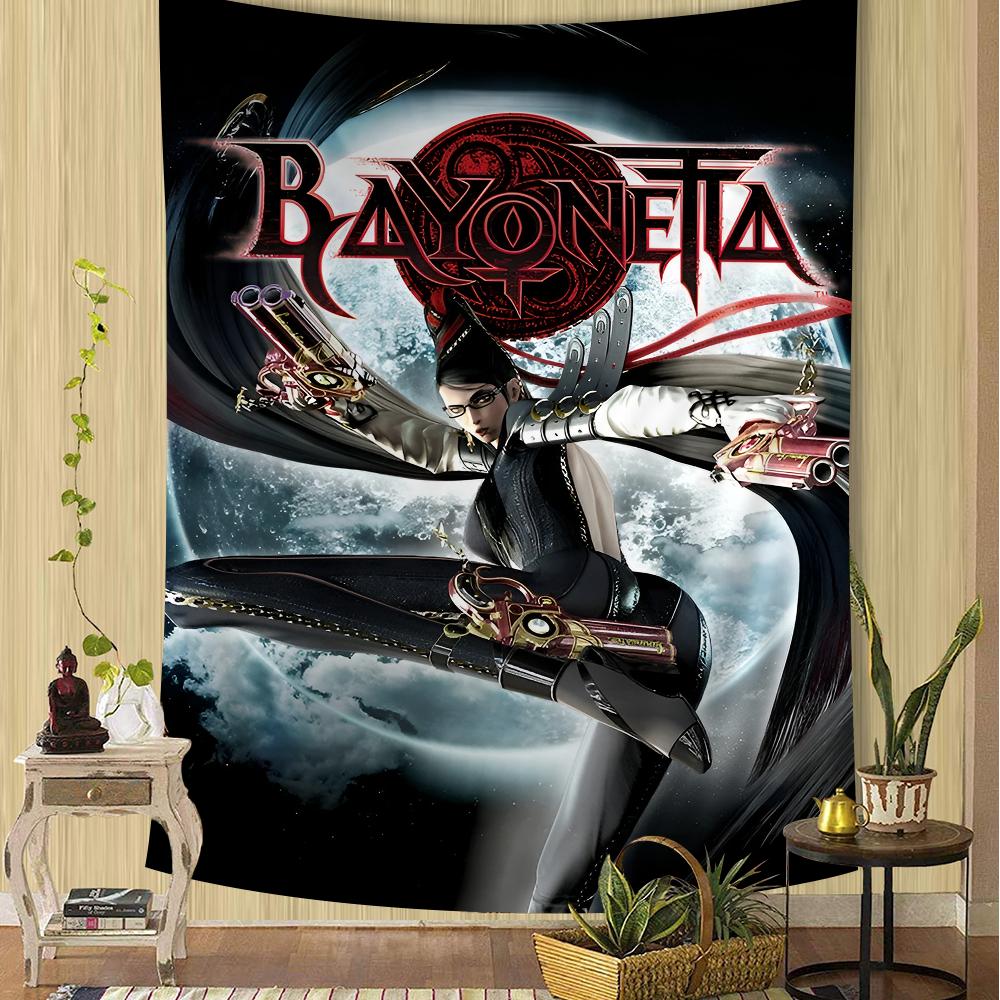 Игровой B Bayonetta 3 Тематический Печатный Гобелен SciFi Крутая Эстетика Подвесная Ткань Богемная Мандала Хиппи Настенный Декор Фон