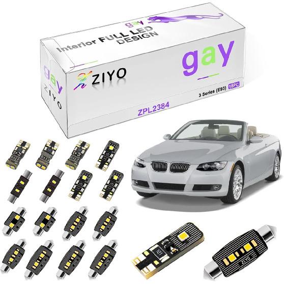 ZIYO LED Interior Light Kit Replacement for BMW E90 E91 E92 E93 3 Series 2005-2013, 6000K Xenon White LED Dome Light Bulbs Upgrade Error Free (BMW