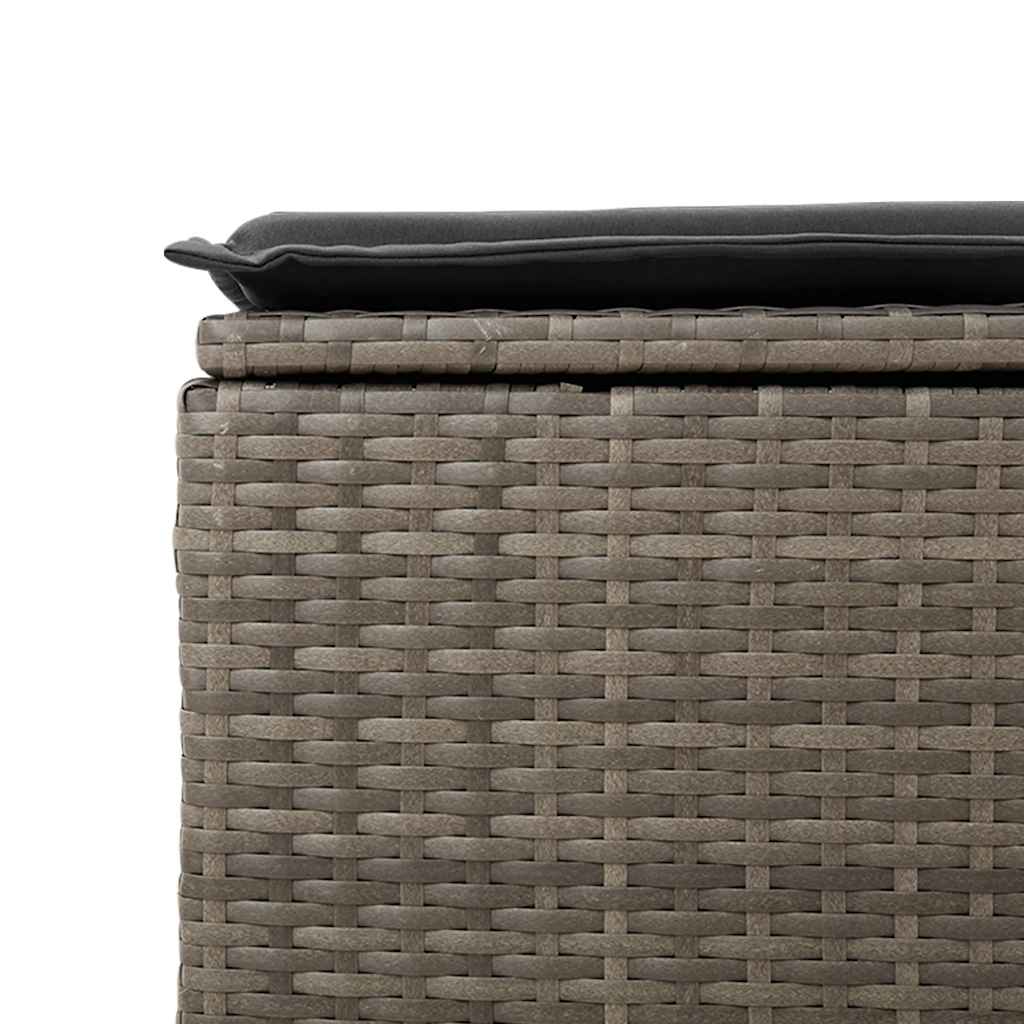 2 Piece Garden Sofa Set with Cushions Grey Poly Rattan & Acacia