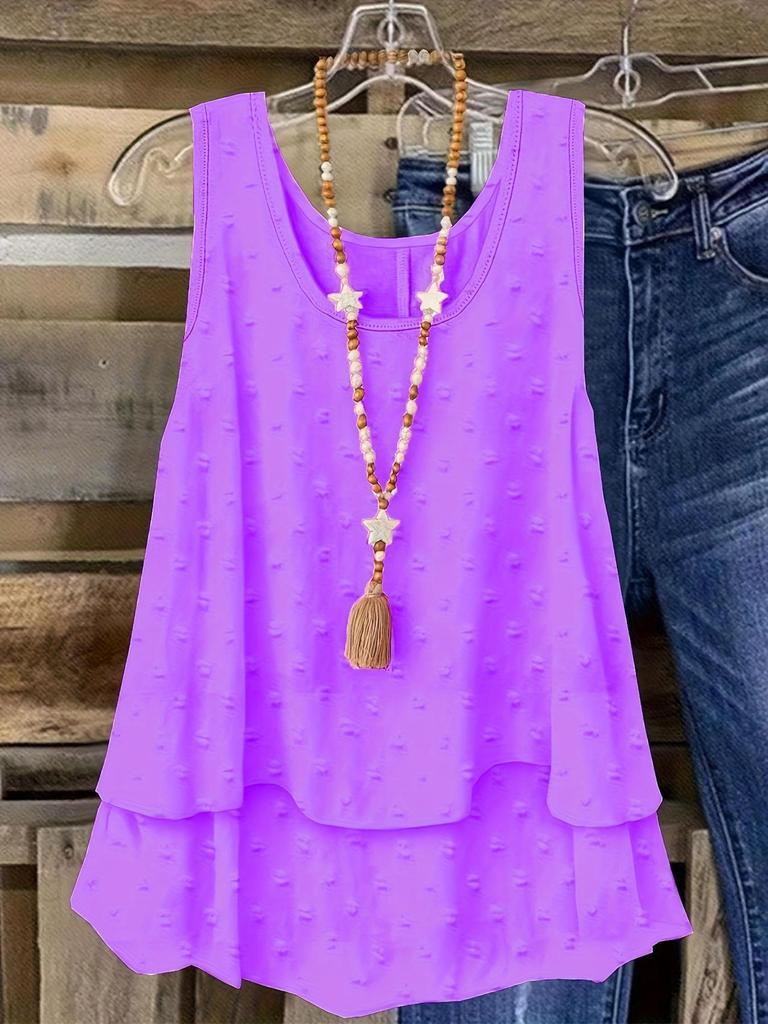 Летний повседневный топ-майка женский европейский и американский однотонный 2025