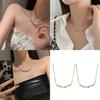 Titanium Steel Collarbone Chain Necklace Unique Pendant Necklace Fashion Short Necklace Metal Texture Present for Women