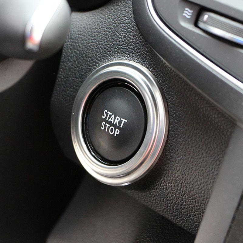 Car Engine Start Stop Button Cover Trim for Renault Koleos Samsung QM6 2016 - 2019 2020 2021 Stainless Steel Sticker Accessories