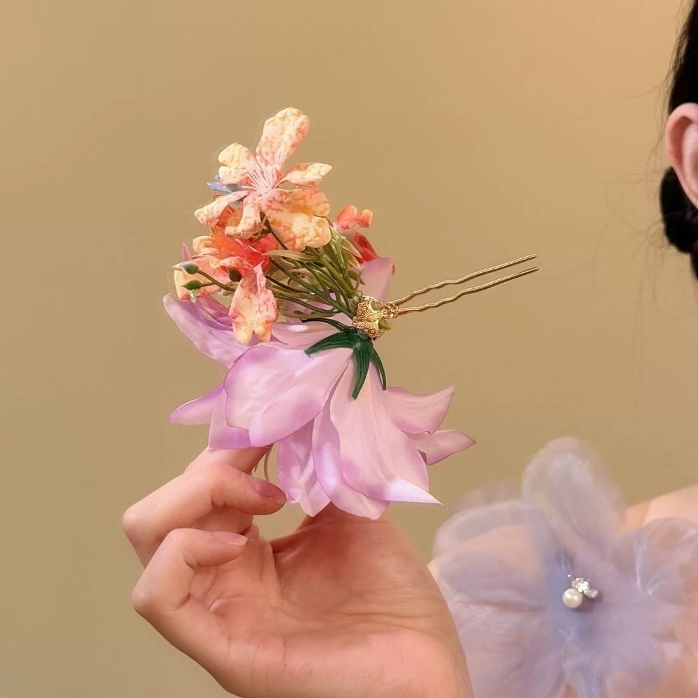 Bohemian Flower Hair Stick Fairy Bride Hair Accessories Headwear Thai Hair Fork Daily