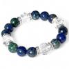 Power Stone Natural Stone Bracelet Luck Four Gods Uncarved Crystal Azuromalachite Lapis Lazuli Comes with a Drawstring Bag with Brand Name Logo