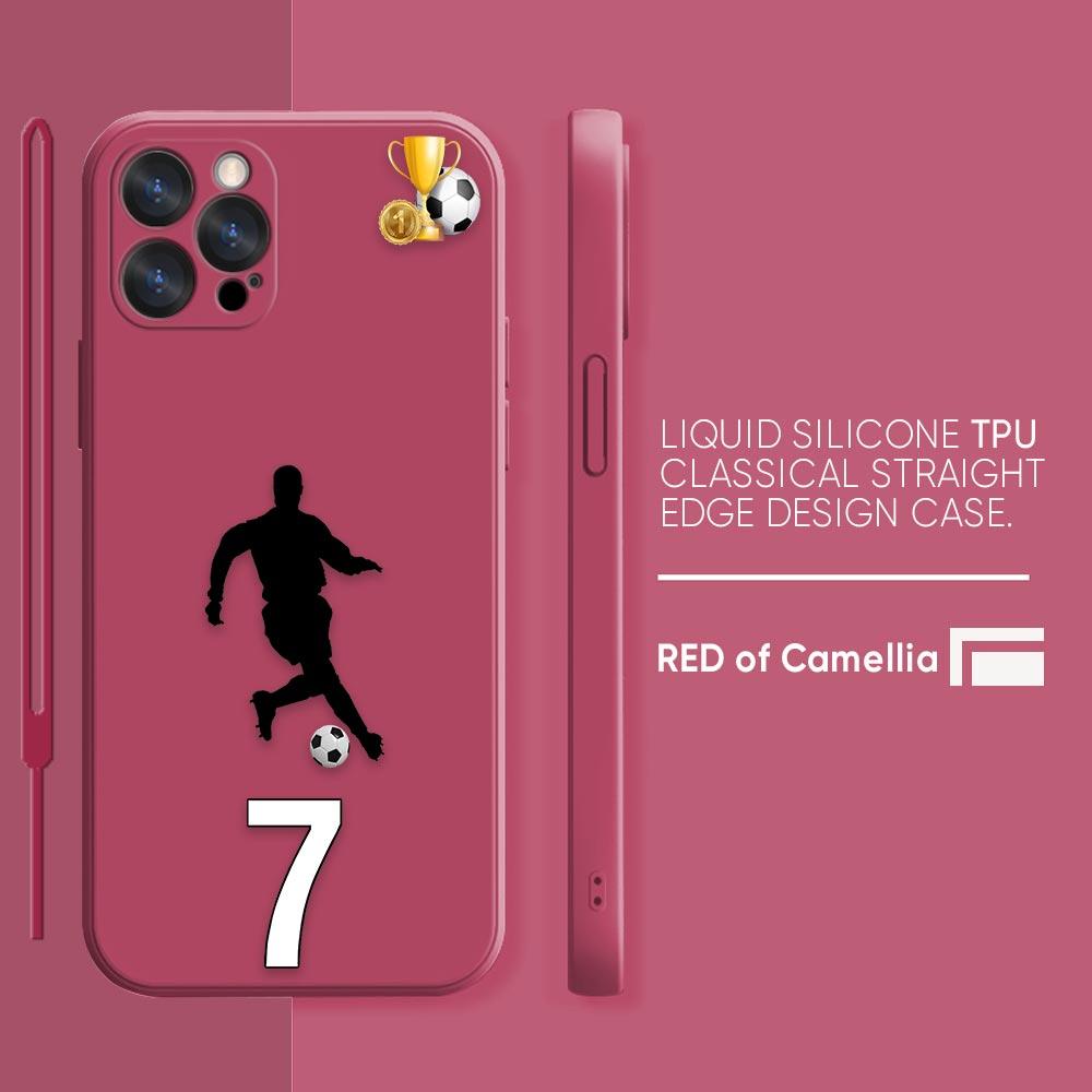 Funny Coque Football Phone Case iPhone 11 12 13 14 Pro Max 7 8 Plus XR XS SE Straight Edge Liquid Silica Gel Shell Cover Fundas