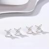Серьги с бриллиантами в виде четырехлистного клевера, женские корейские серьги-гвоздики, простые, темпераментные, женские, универсальные серьги с нишевым дизайном