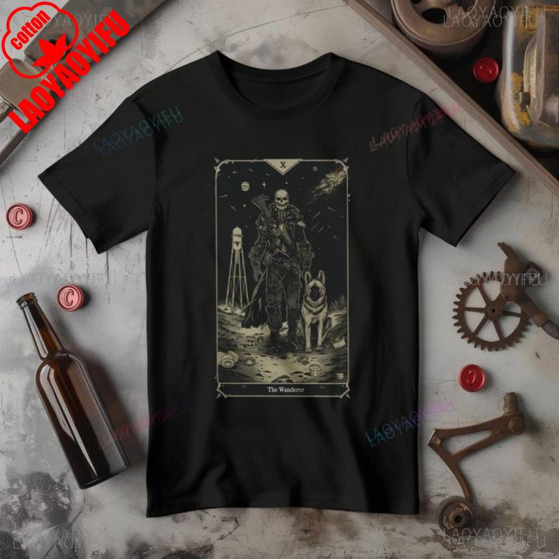 The Wanderer Tarot Card Shirt TV Show Tee Perfect Gift for Video Game Fans Women Clothes Vintage Women Clothes Cotton Tee Tops