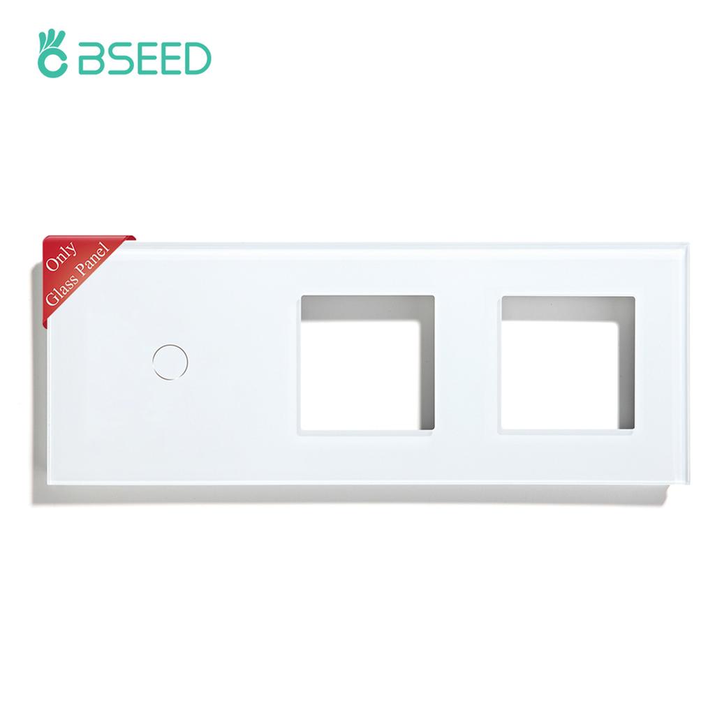Bseed EU Стандартная Рамка для Выключателя из Кристаллического Стекла Самостоятельный Дизайн Розетка для Стены DIY Часть Улучшения Дома Белый Черный Золотой Серый 228 мм