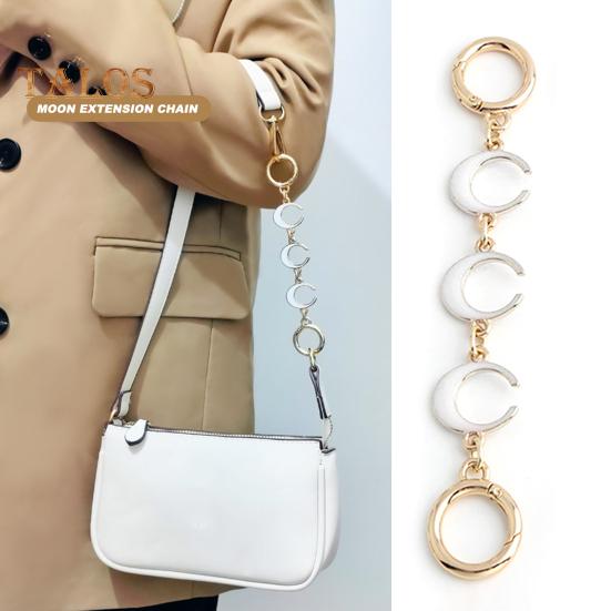 Extension Chain DIY Shoulder Bag Strap Replacement Extended Chain Hollow Moon Shape Polished Lightweight Purse Wallet Strap Extender