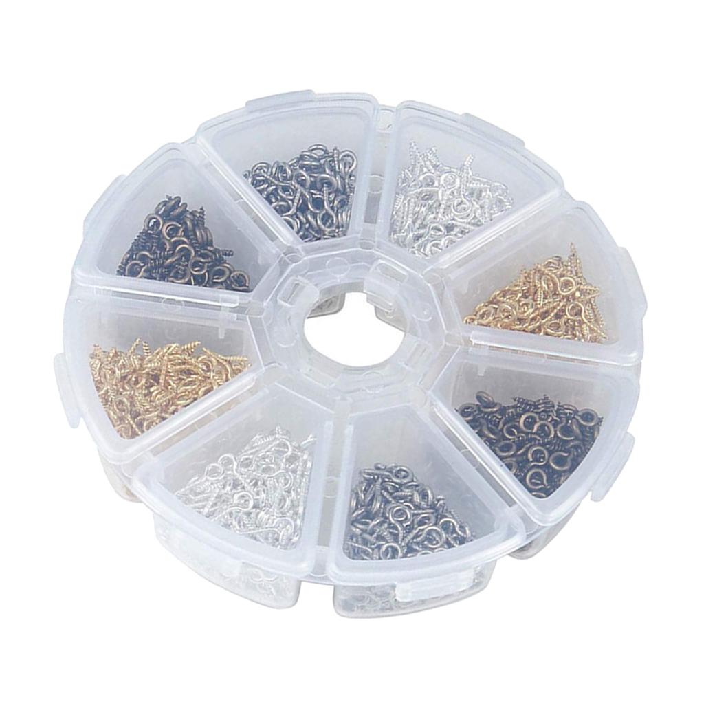 800 Pieces Small Screw Eye Pins Hooks Eyelets Pegs Jewelry Findings 4x8mm