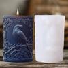 Raven Design Crow Silicone Mold Bird Branch Relief Resin Mould Candle Silicone Mold  Plaster Crafts