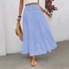 Женская модная однотонная кружевная эластичная юбка с высокой талией в стиле бохо, повседневная юбка А-силуэта