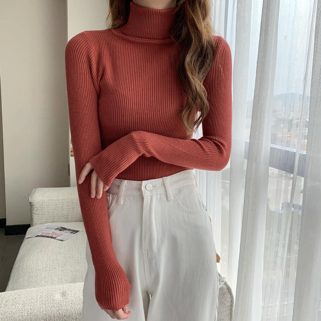 Ребристый пуловер, женский свитер, джемпер, зимняя тонкая водолазка, вязаные свитера, женский мягкий теплый трикотаж с длинными рукавами, свитер