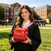 Прыгучий красный конверт Подарочная коробка на выпускной с выпрыгивающим сюрпризом, Прыгучая конверт-коробка в подарок на выпускной, Взрывающаяся копилка-сюрприз на выпускной