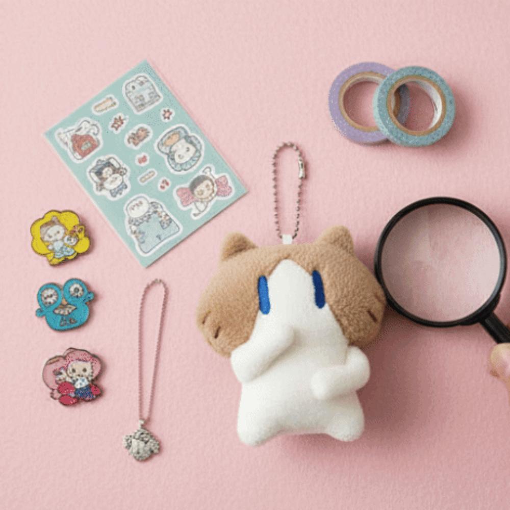 Mini Size Cat Plush Doll Keyring Exquisite Design Kitten Plush Keychain Living Room Decor
