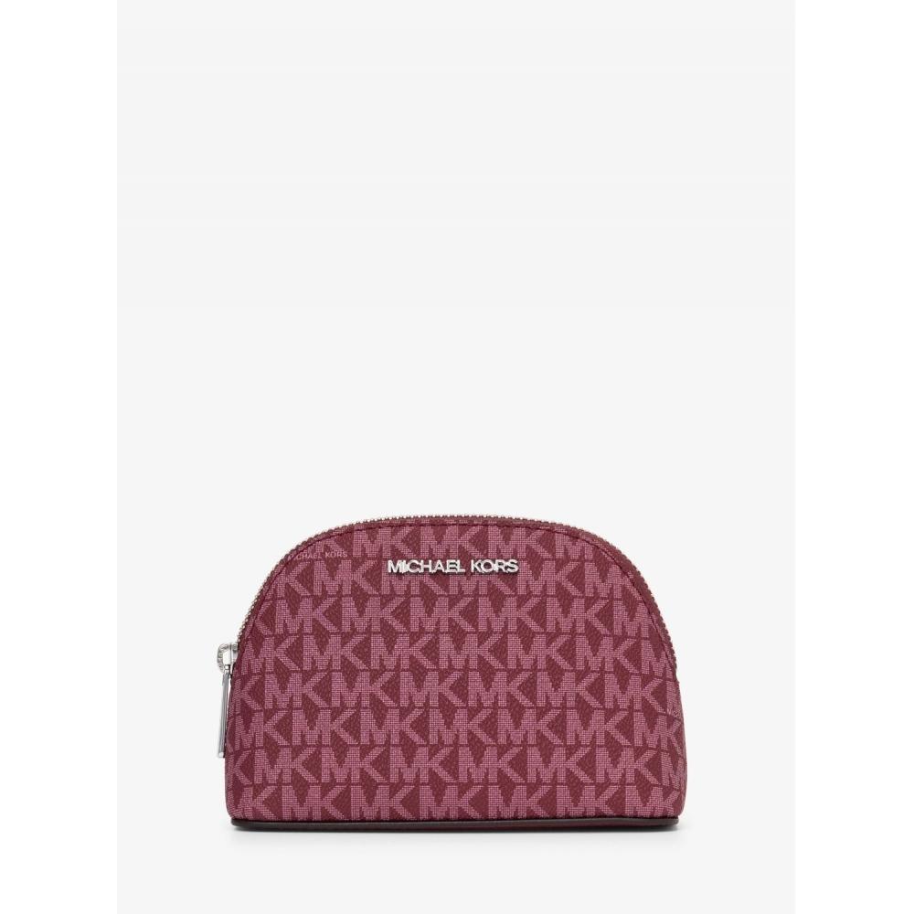 Michael Kors Jet Set Travel Medium Pouch Mk Signature Maroon 35f6stvt2v2326