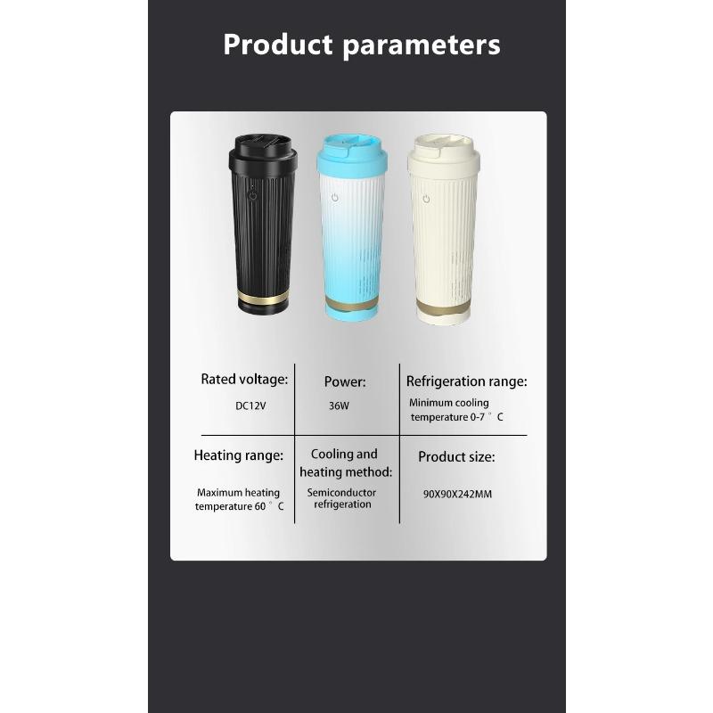 Контроль температуры, 12 В, интеллектуальная чашка для охлаждения и нагрева, нагрев из нержавеющей стали, умная чашка для путешествий