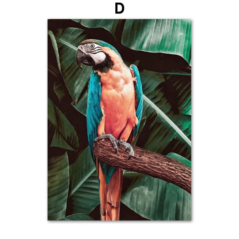 Ара Фламинго Жираф Тигр Павлин Тропические животные Плакаты на скандинавскую тему и принты настенная живопись на холсте Декор для дома и комнаты