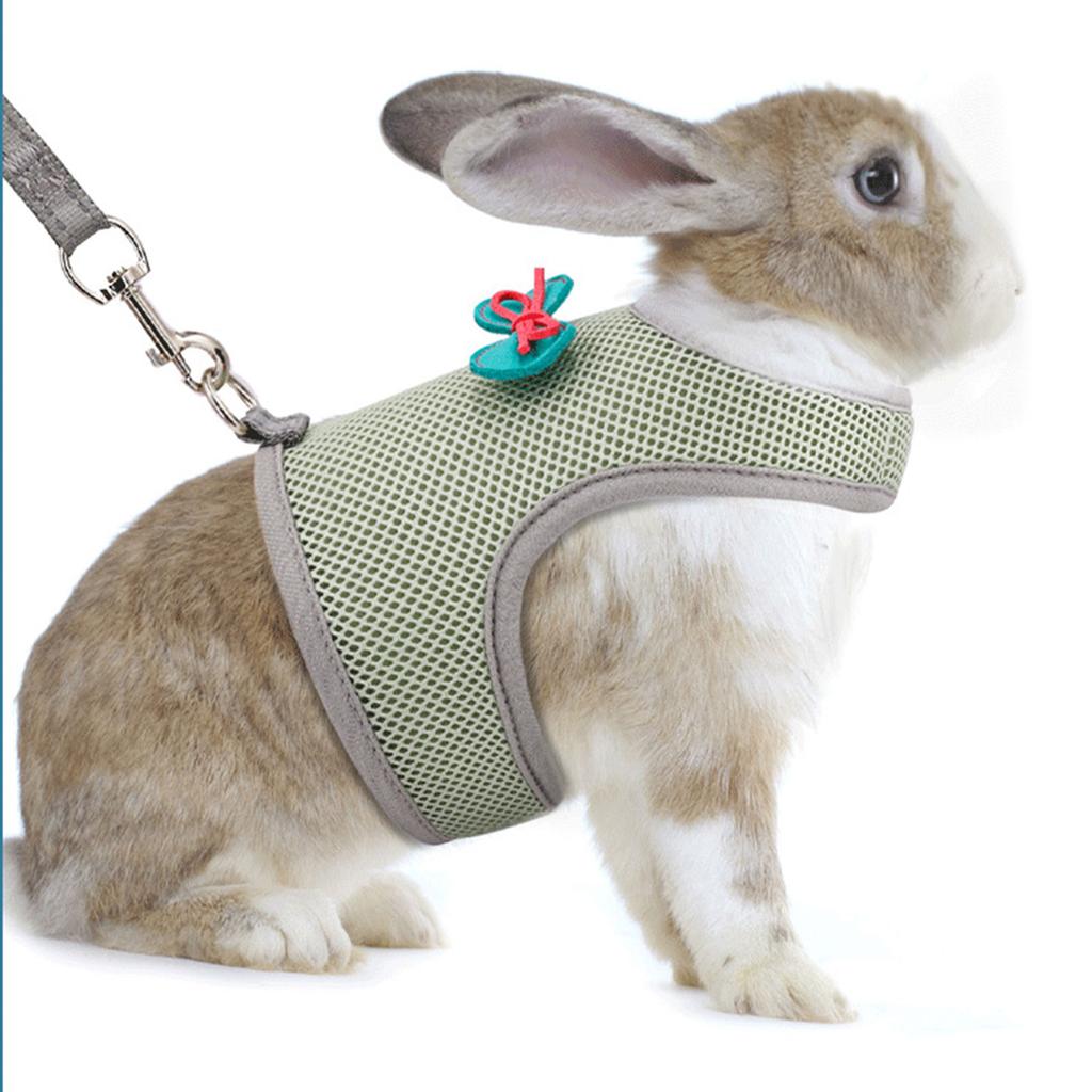 Breathable Mesh Harness and Leash Set for Rabbits Ferrets with Adjustable Size for Various Season Small Animal Supply