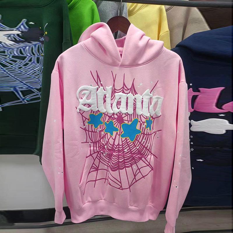 Heavyweight Spider Web Foam Print Fleece Hoodie (450G)