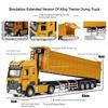 1/50 Extended Dump Truck Model Toy Metal Diecasting Doors Opened Sound Light Pull Back Vehicle Models Ornaments Children's Gifts