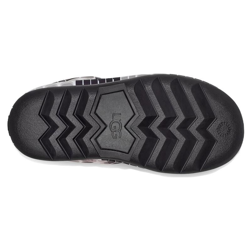 UGG Maxi Wavelength Fabric Warm Comfortable Ankle Snow Boots Women Boots Black White 1132915-BWHT