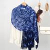 Supply gradual change rhombus tie-dye scarf women's literary versatile cotton and linen silk scarf thin sunscreen shawl bag headscarf