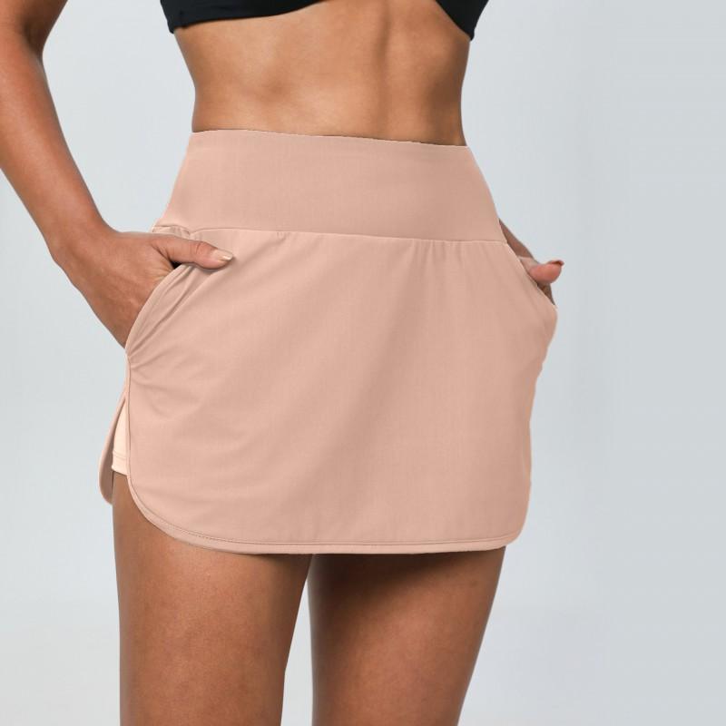 High-Waisted Quick-Dry Tennis Skirt Women Running Yoga Fitness Sporty Short With Built-in Shorts