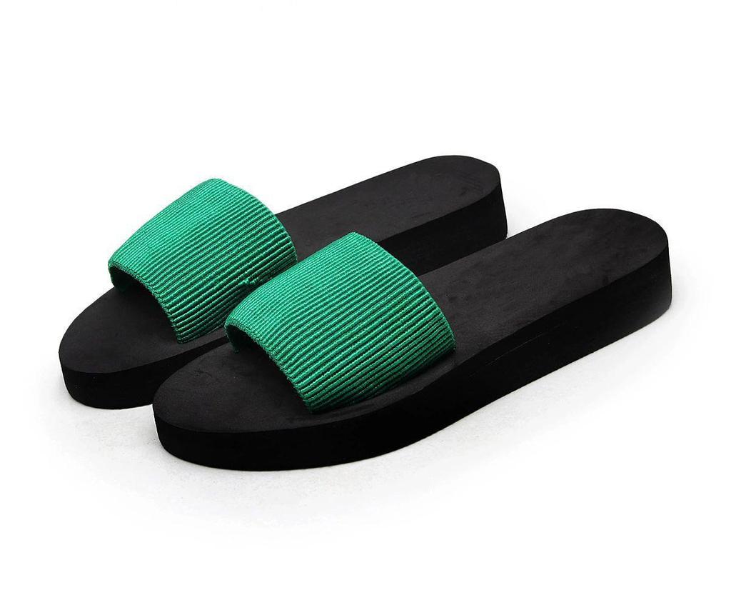 Rainbow Herringbone High-Heel Women's Flip Flops - Summer Beach Sandals