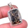 Natural Black Copper Turquoise 925 Solid Sterling Silver Gift Pendant 1.50" B0n52