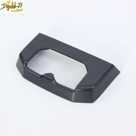 Carbon Fiber Rear Cup Holder Cover Trim frame 1pcs For Toyota Tundra