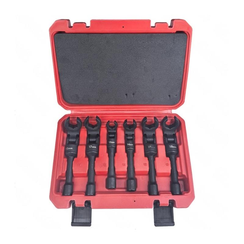 6Piece Heavy dutys Open End Wrench With Flexible Head Rotation Durability Alloy Pipe Removal Socket Wrench for Repair