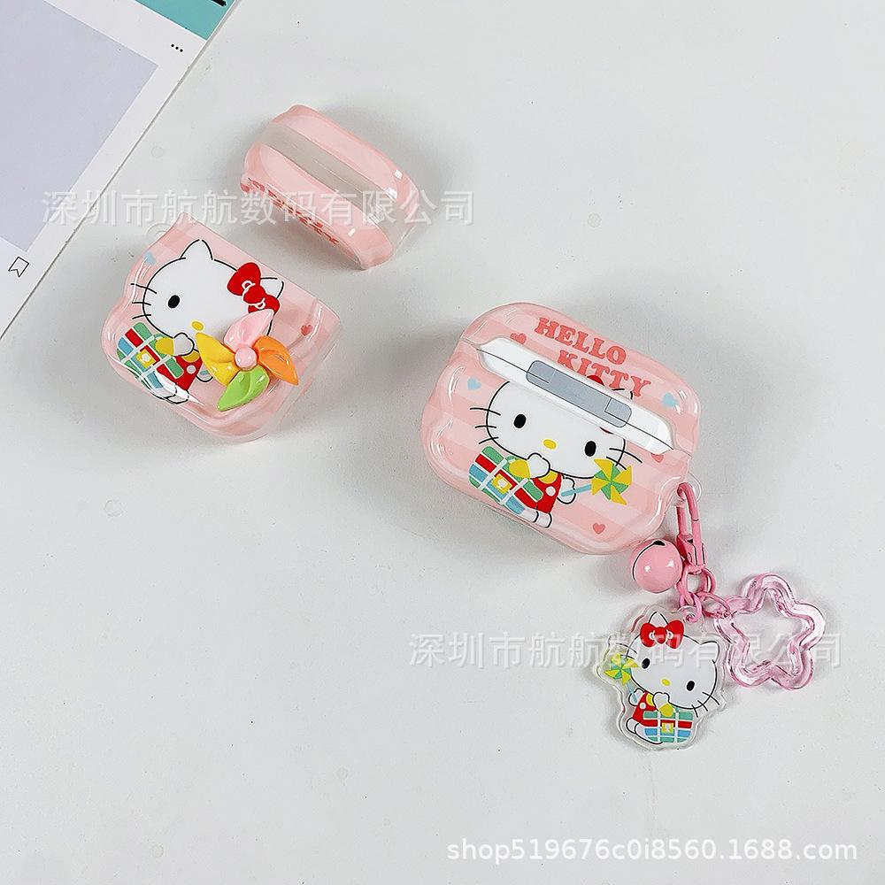 Pink windmill kitty suitable for AirPods 1 generation protective cover AirPods pro1 apple earmuffs 1 generation 1 generation pro
