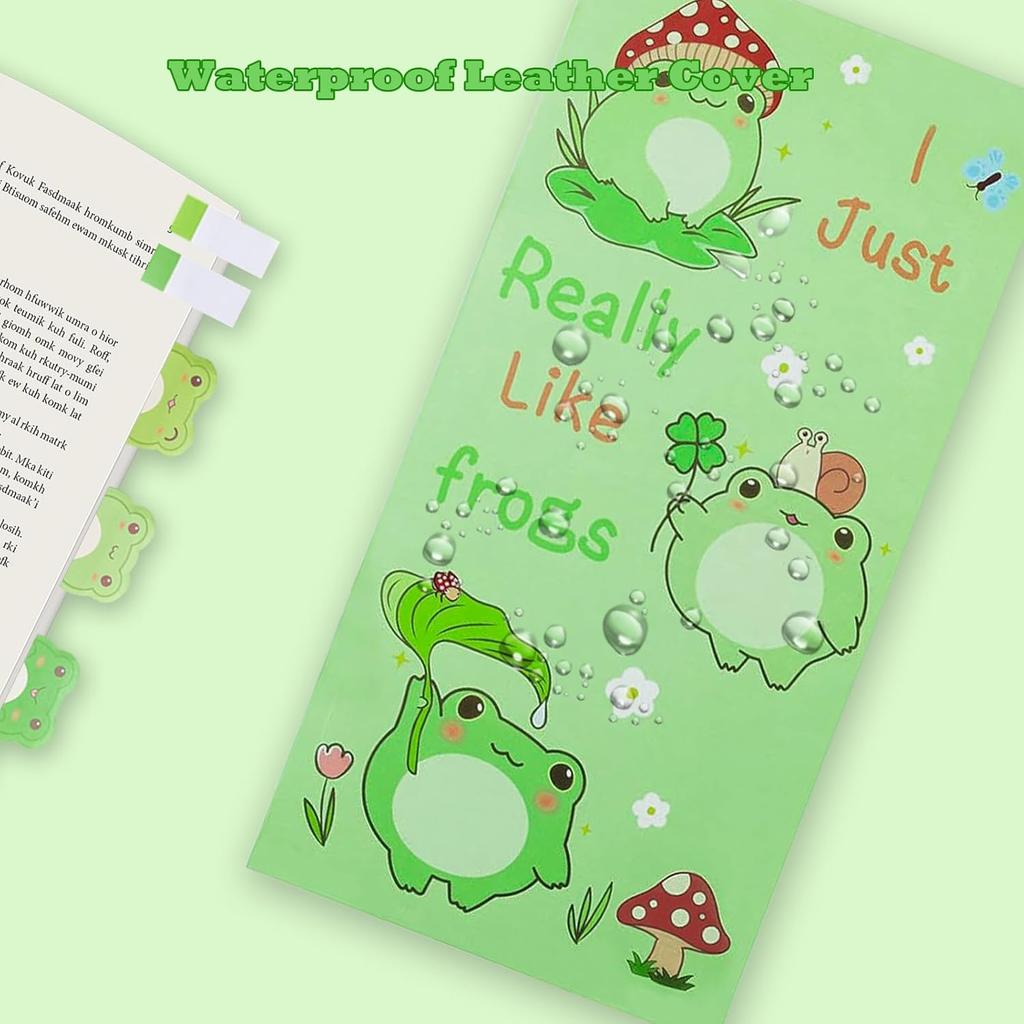 Frog Sticky Notes Set 440 Sheets Cute Cartoon Frogs Self Stick Notes Pads Animal Divider Tabs Bundle Writing Memo Pads for Kids School Office S