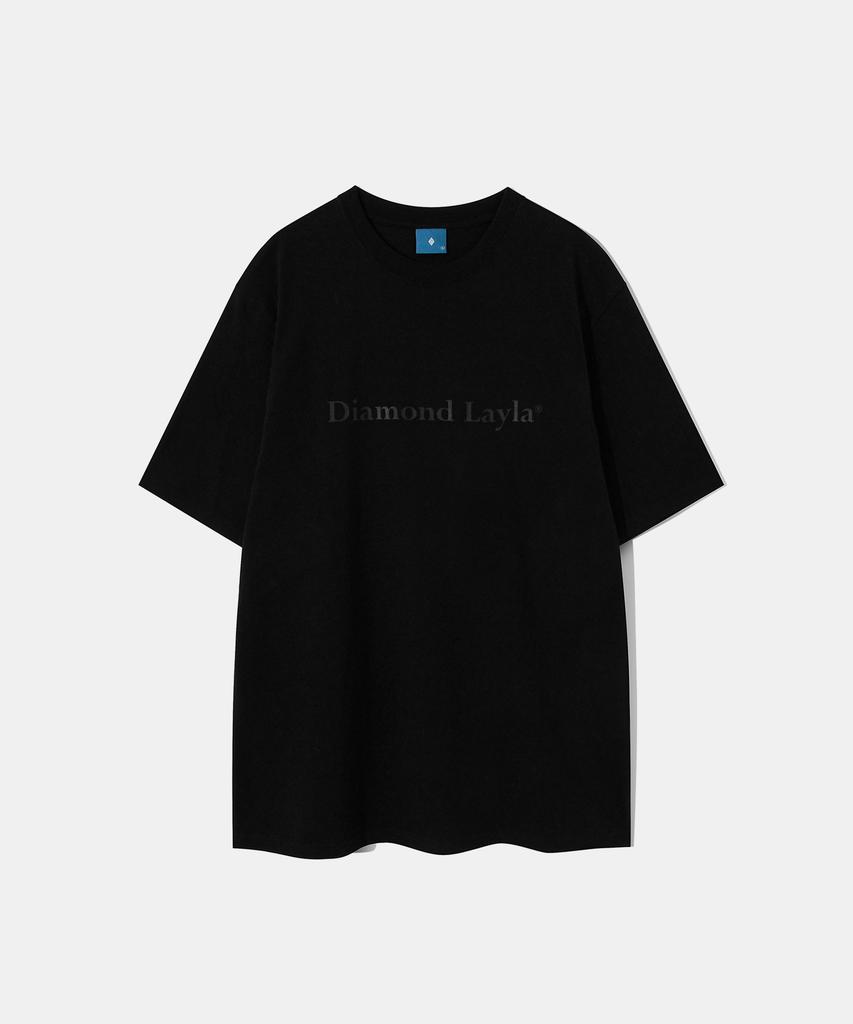 DIAMOND LAYLA Silicone Logo Short Sleeve T-Shirt T77 Black