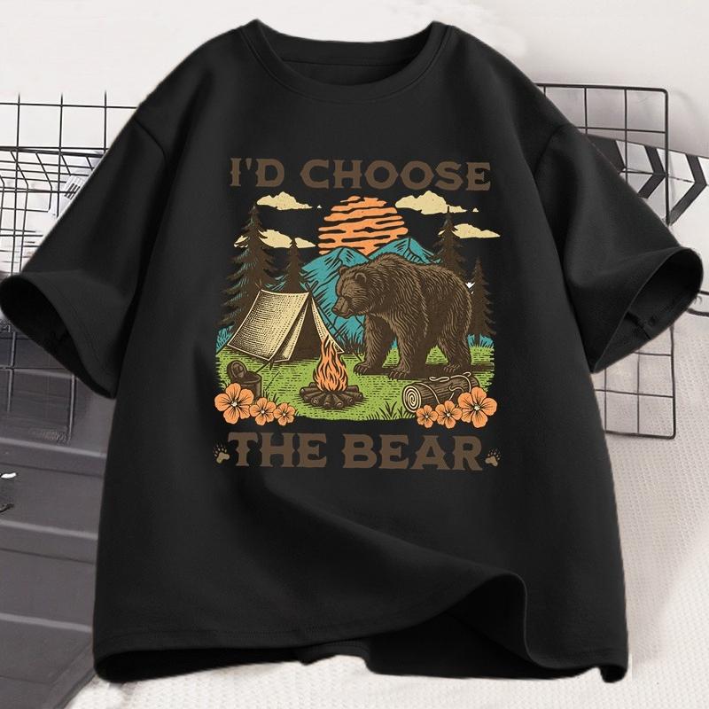 I Choose The Bear Womens Rights Tshirt Bear Vs Unisex Funny TShirt Female EmpowerUnisext Round Neck Short Sleeve Tees Womens Clothes
