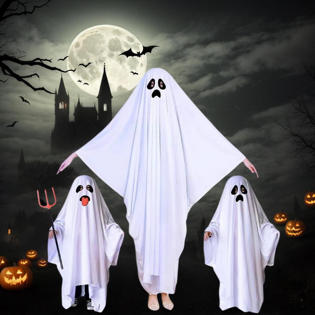 Костюм для косплея на Хэллоуин Harsever Dracula Ghost, Костюм призрака, Плащ для косплея, Цельный маскарадный костюм, Костюм призрака, Комбинезон, Милый, для детей, родителей,