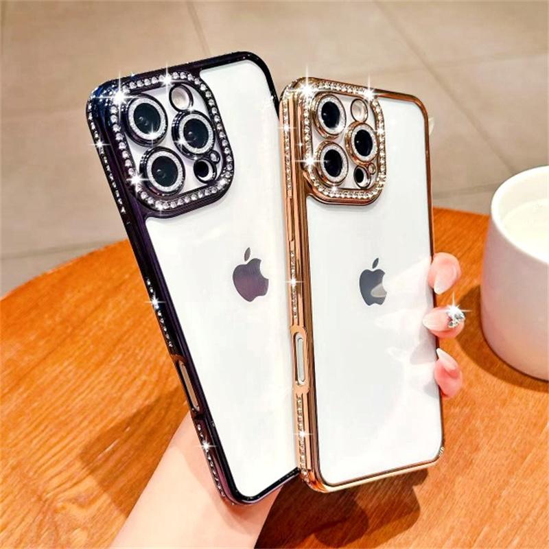 Блестящий чехол с бриллиантами для iPhone 16 15 Pro Max 14 Plus 13 12 Обложка Samsung Galaxy S25 Edge S23 Ultra S24 FE A56 A36 A26 A16 A55 A35 A25 A15 A54 A34 A14