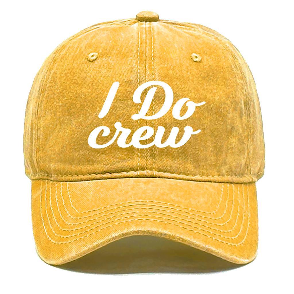 Кепка-тракер I DO CREW с принтом букв, из стираного хлопка, ретро, с эффектом потертости, для свадебной вечеринки, унисекс.
