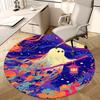 1pc Ghost with Lantern Round Carpet Anime Design, Office Chair Mat, Non Slip Rug, Festival Gift, Decor, Home Office, Living Room, Bedroom