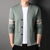 Winter New Men's Knitted Jacket Cardigan Simple Fashion Casual Pocket Young and Thin