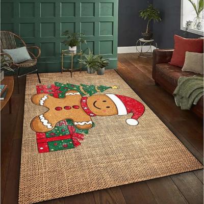 Пряничный человечек ковер елка рождественский напольный коврик терраса гостиная спальня балкон кемпинг уличный ковер украшение