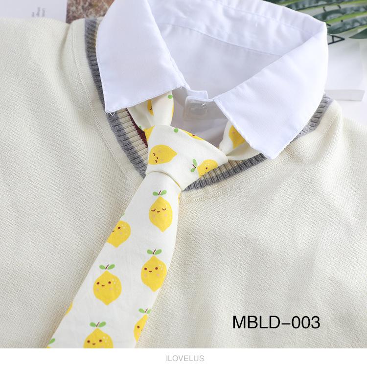 Галстук с рисунком из хлопка, модный повседневный галстук с фруктовым узором 6 см для мужчин и женщин